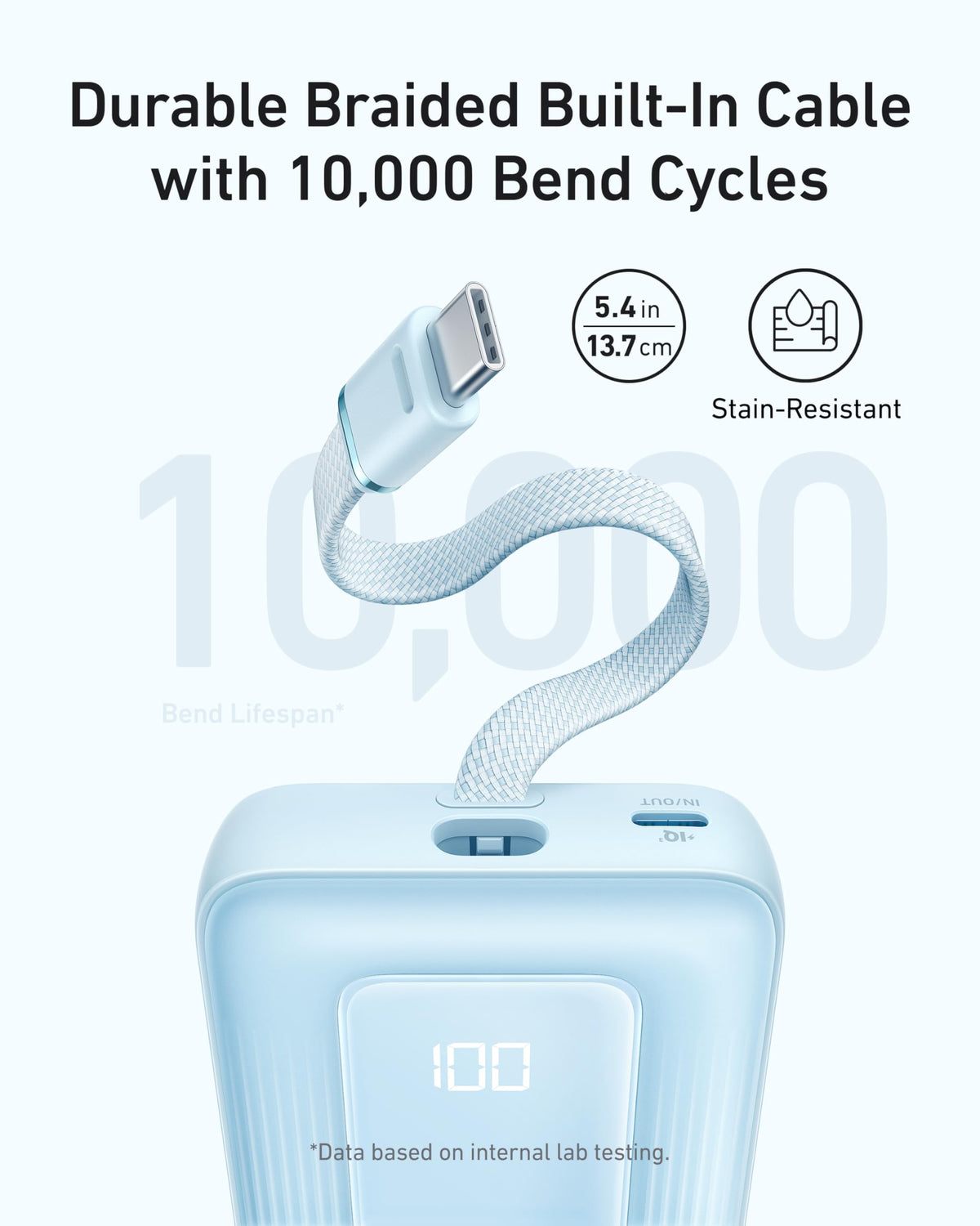 Anker Zolo Power Bank (2025 Upgraded Version), 20,000mAh 30W High-Speed Portable Charger with Built-in USB-C Cable, Battery Pack for iPhone 17/16 / 15 Series, Galaxy, and More