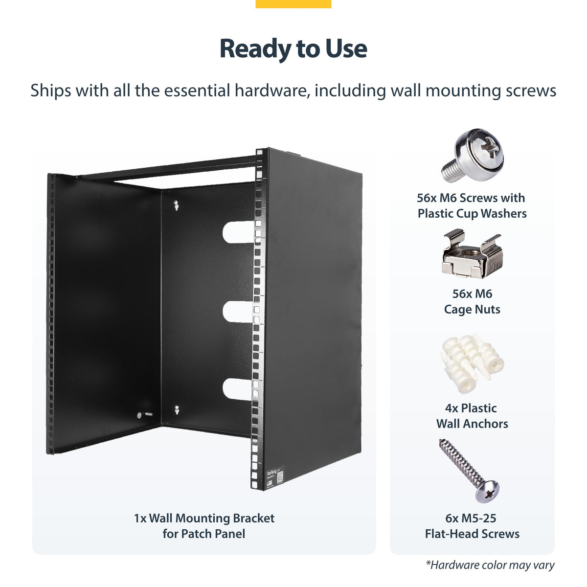 StarTech.com 6U Wall Mount Network Rack - 14 Inch Deep (Low Profile) - 19" Patch Panel Bracket for Shallow Server and IT Equipment, Network Switches - 44lbs/20kg Weight Capacity, Black (WALLMOUNT6)