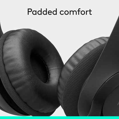 Logitech H390 Wired Headset for PC/Laptop, Stereo Headphones with Noise Cancelling Microphone, USB-A, in-Line Controls, Works with Chromebook - Black
