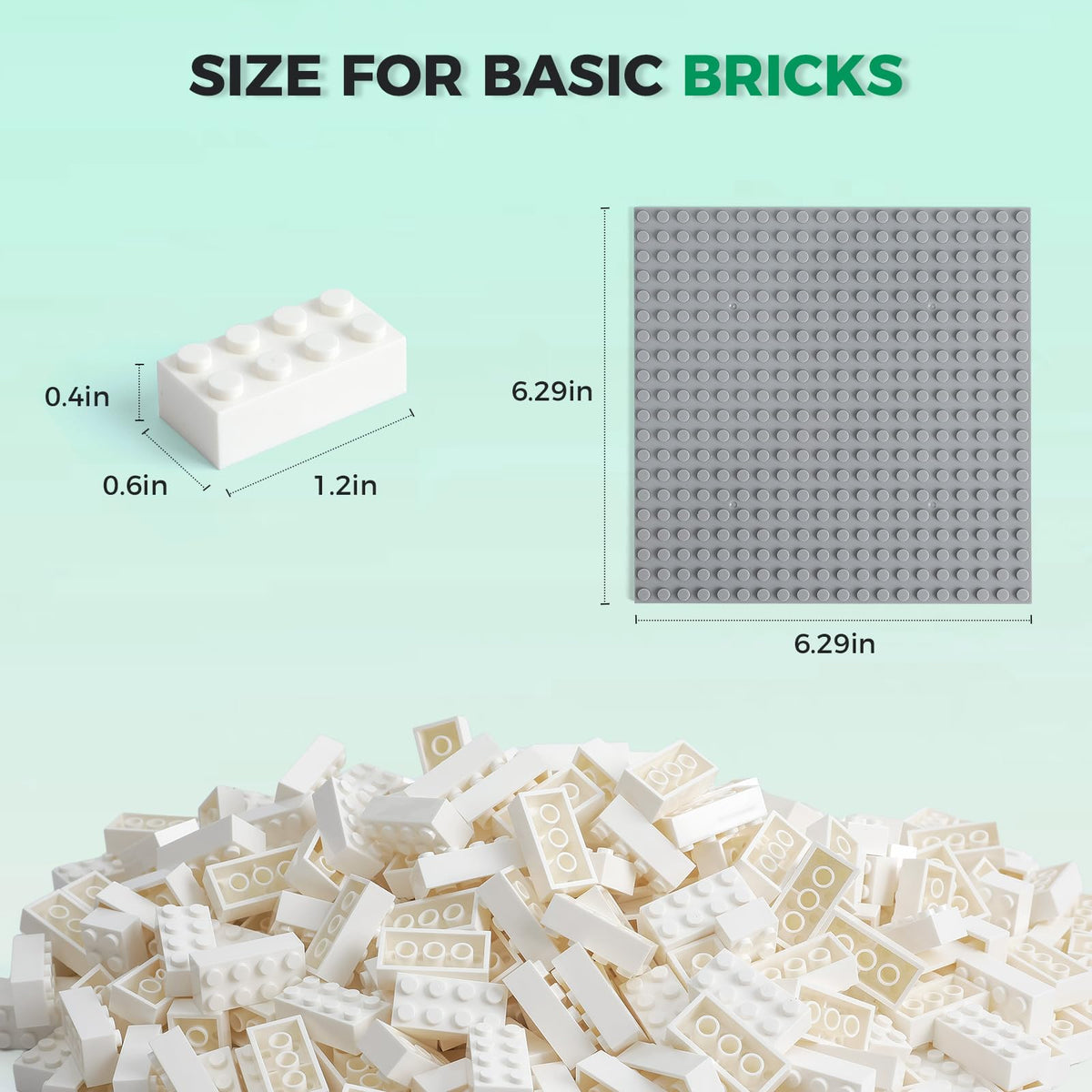 HUIZDQ 1500 Pieces Building Bricks, Classic Bulk Small Blocks, Classic Bricks Set Basic Building Blocks Compatible with All Major Brands