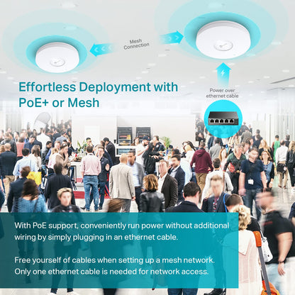 TP-Link EAP225 Omada AC1350 Gigabit Wireless Access Point Business WiFi Solution w/Mesh Support, Seamless Roaming & MU-MIMO PoE Powered SDN Integrated Cloud Access & Omada App White