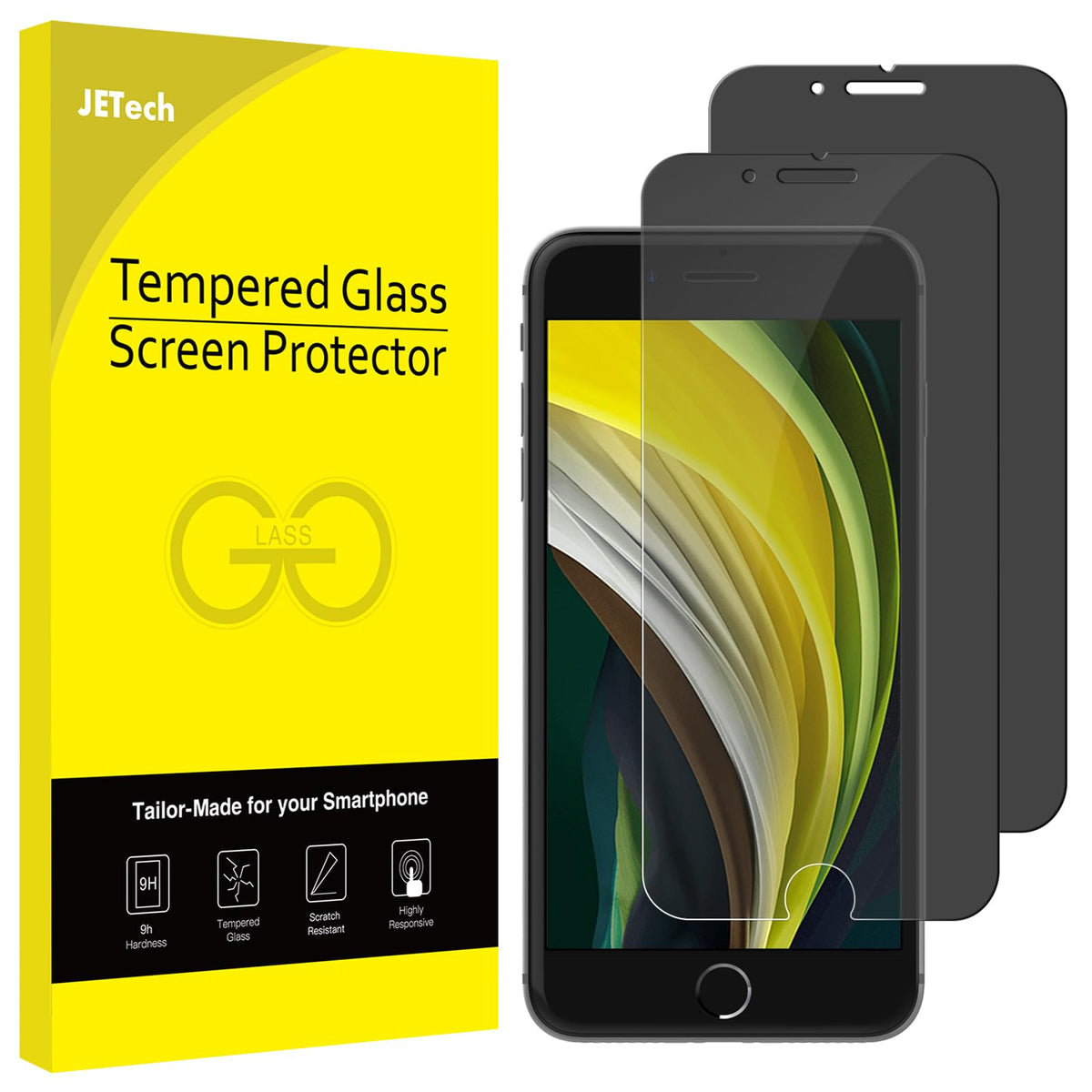 JETech Privacy Screen Protector for iPhone 17e (2026) / iPhone 16e / iPhone 13/13 Pro, Anti Spy Tempered Glass Film, 6.1-Inch Display, 2-Pack