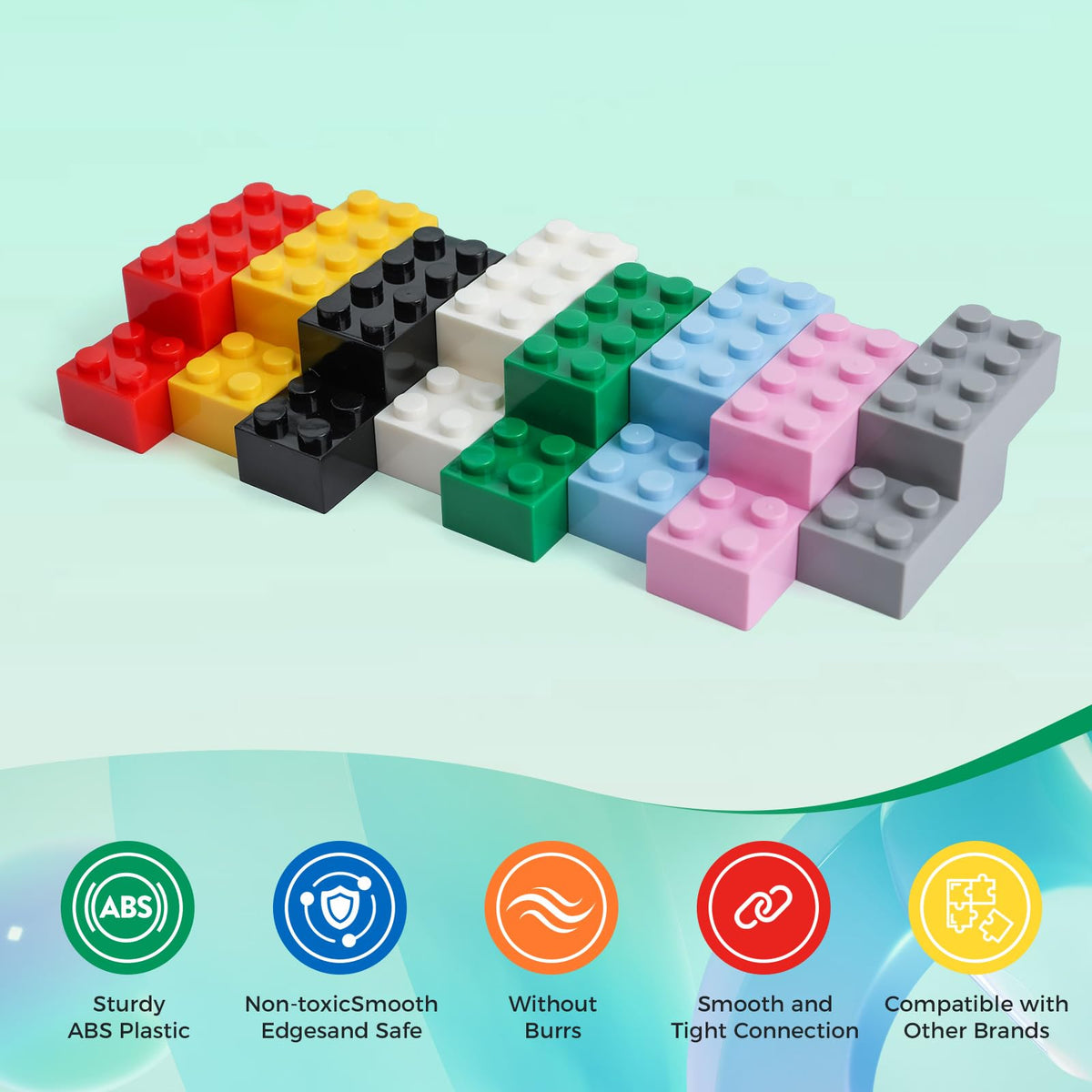 HUIZDQ 1500 Pieces Building Bricks, Classic Bulk Small Blocks, Classic Bricks Set Basic Building Blocks Compatible with All Major Brands