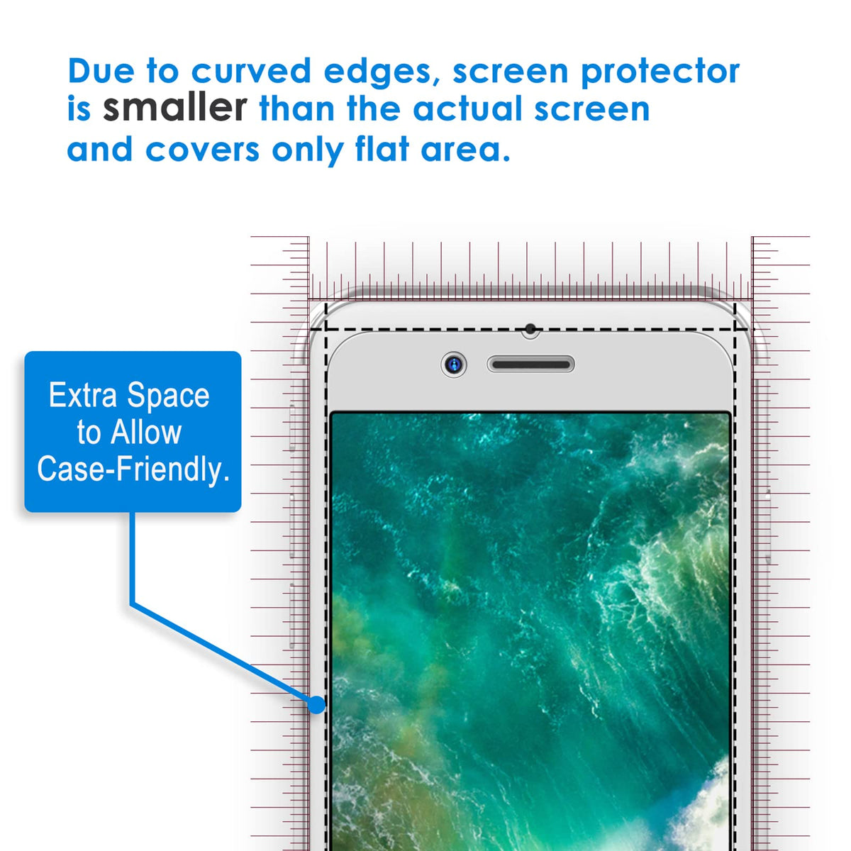JETech Screen Protector for iPhone 8 Plus and iPhone 7 Plus 5.5-Inch, Tempered Glass Film, 2-Pack