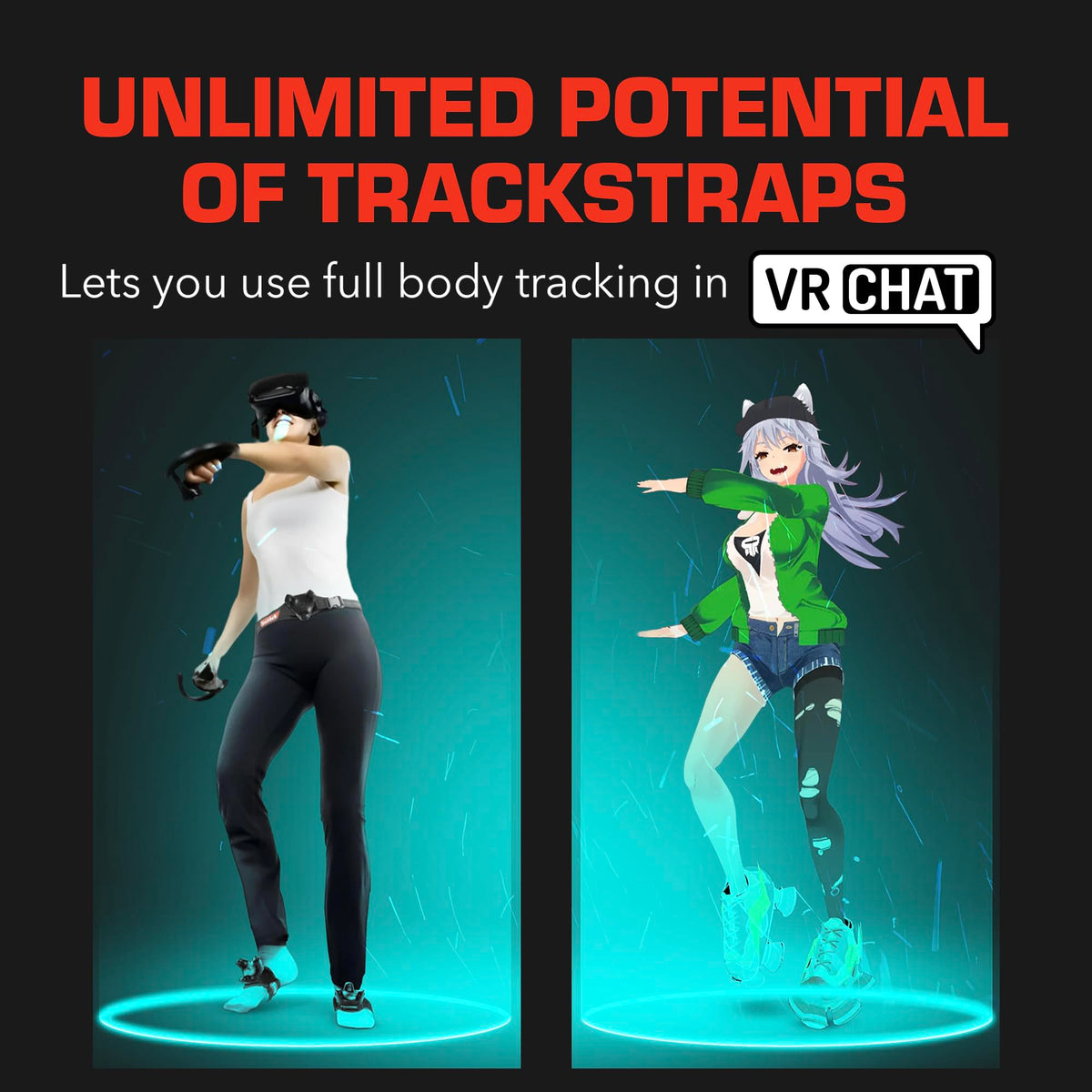 Rebuff Reality Trackstraps for Vive Tracker - Adjustable VR Full Body Tracking Straps, VR Chat Motion Capture, Compatible with Vive Tracker 3.0 2.0 Ultimate, Tundra, (Tracker Sold Separately) Black