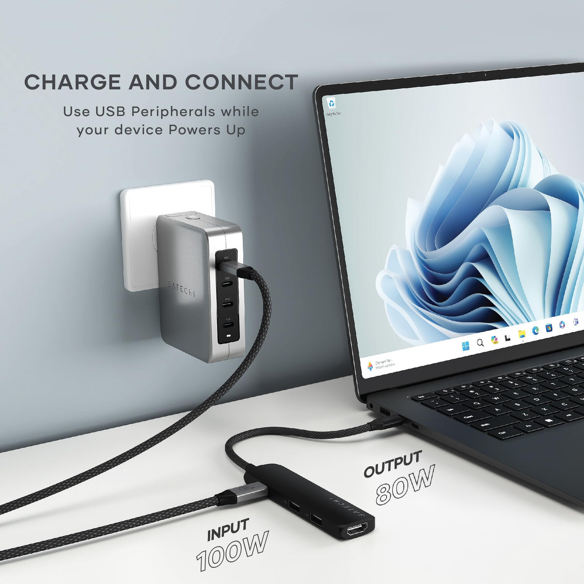 Satechi USB C Hub Multiport Adapter, USB C Docking Station with 4K HDMI, 60W USB C PD Charging, 2 USB-A, for MacBook Pro/Air M1 M2 M3, Dell, HP, Surface, Lenovo - Space Gray