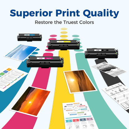 218X Toner Cartridges 4 Pack with Chip Compatible for HP 218 218X 218A Toner W2180A W2180X Work for Color LaserJet Pro 3201dw MFP 3301fdw 3301sdw 3301cdw Printer, Black/Cyan/Yellow/Magenta, High Yield