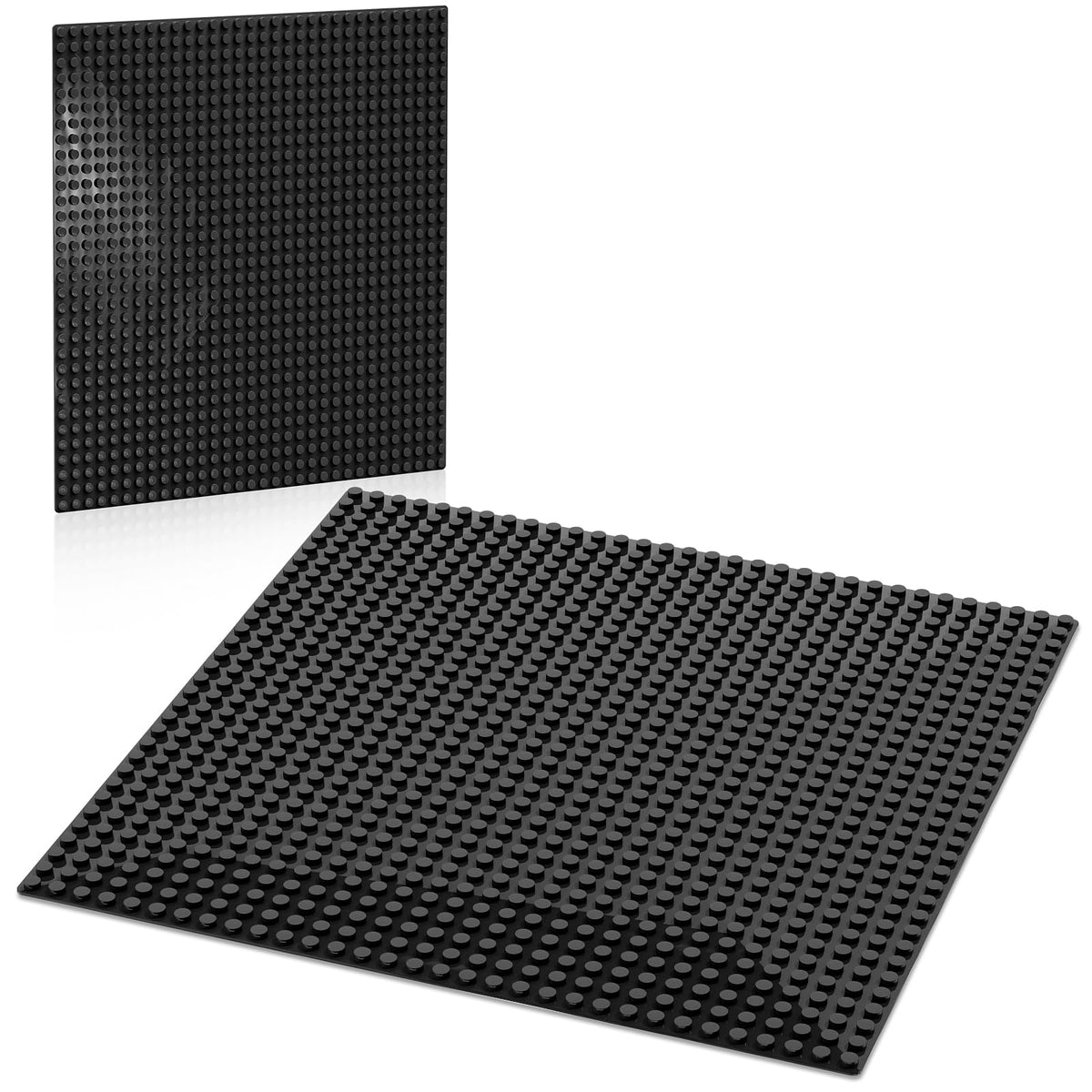 Pokiiulk Classic Gray Baseplates, 32x32 Studs Square Base Plates for Play or Display Bricks Creations, Compatible with Classic Legos, 10" x 10", Pack of 2, Perfect for City Streets, Castle, Mountains
