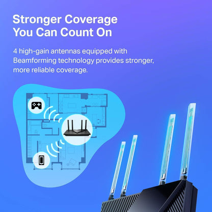 TP-Link AX1800 WiFi 6 Router V4 (Archer AX21) – Dual Band Wireless Internet, Gigabit, Easy Mesh, Compatible with Alexa - A Certified for Humans Device (Pack of 10)
