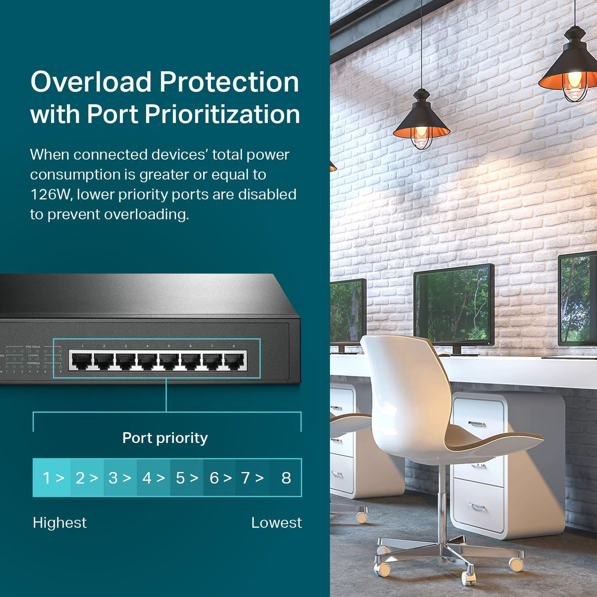 TP-Link TL-SG1008P V4 | 8 Port Gigabit PoE Switch | 4 PoE+ Ports @64W | Desktop | Plug & Play | Sturdy Metal w/ Shielded Ports | Fanless | Limited Lifetime Protection | QoS & IGMP Snooping | Unmanaged