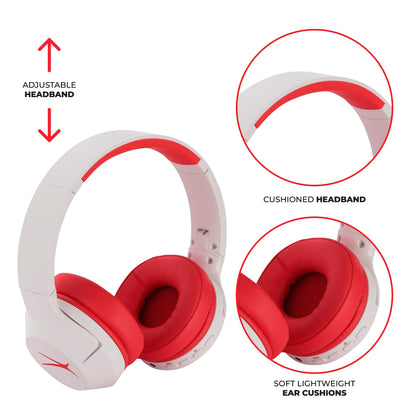Altec Lansing Kid Safe Noise Cancelling Wireless Headphones 15H Battery, 85dB Volume Limit, Foldable Design Powerful Sound, Active Noise Cancellation Perfect for Kids Ages 7+ (Whiteout Pop Pink)