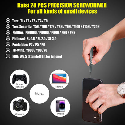 Kaisi 136 in 1 Electronics Repair Tool Kit Professional Precision Screwdriver Set Magnetic Drive Kit with Portable Bag