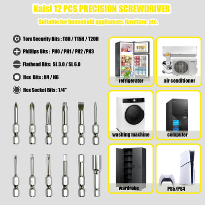 Kaisi 136 in 1 Electronics Repair Tool Kit Professional Precision Screwdriver Set Magnetic Drive Kit with Portable Bag