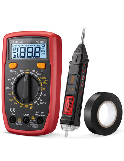 AstroAI Digital Multimeter Tester 2000 Counts with DC AC Voltmeter and Ohm Volt Amp Meter; Measures Voltage, Current, Resistance, Continuity and Diode, Blue