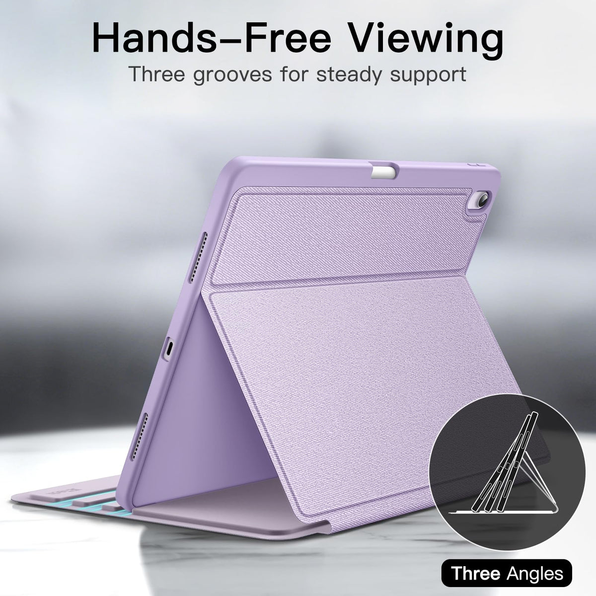 JETech Case for iPad Air 13-Inch M4/M3/M2 (2026/2025/2024) with Pencil Holder, Slim Folio Stand Protective Tablet Cover, Multi-Angle Viewing, Auto Wake/Sleep (Black)