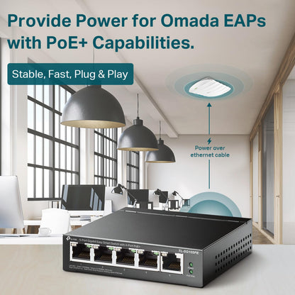 TP-Link Omada SG2428P | Jetstream 24 Port Gigabit Smart Managed PoE Switch | 24 PoE+ Ports @250W, 4 SFP Slots | Omada SDN Integrated | PoE Recovery | IPv6 | Static Routing