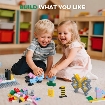 HUIZDQ 1500 Pieces Building Bricks, Classic Bulk Small Blocks, Classic Bricks Set Basic Building Blocks Compatible with All Major Brands