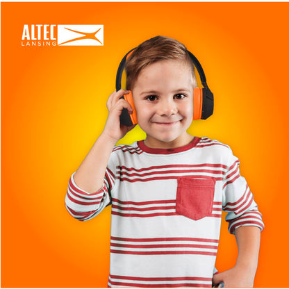 Altec Lansing Kid Safe Noise Cancelling Wireless Headphones 15H Battery, 85dB Volume Limit, Foldable Design Powerful Sound, Active Noise Cancellation Perfect for Kids Ages 7+ (Whiteout Pop Pink)