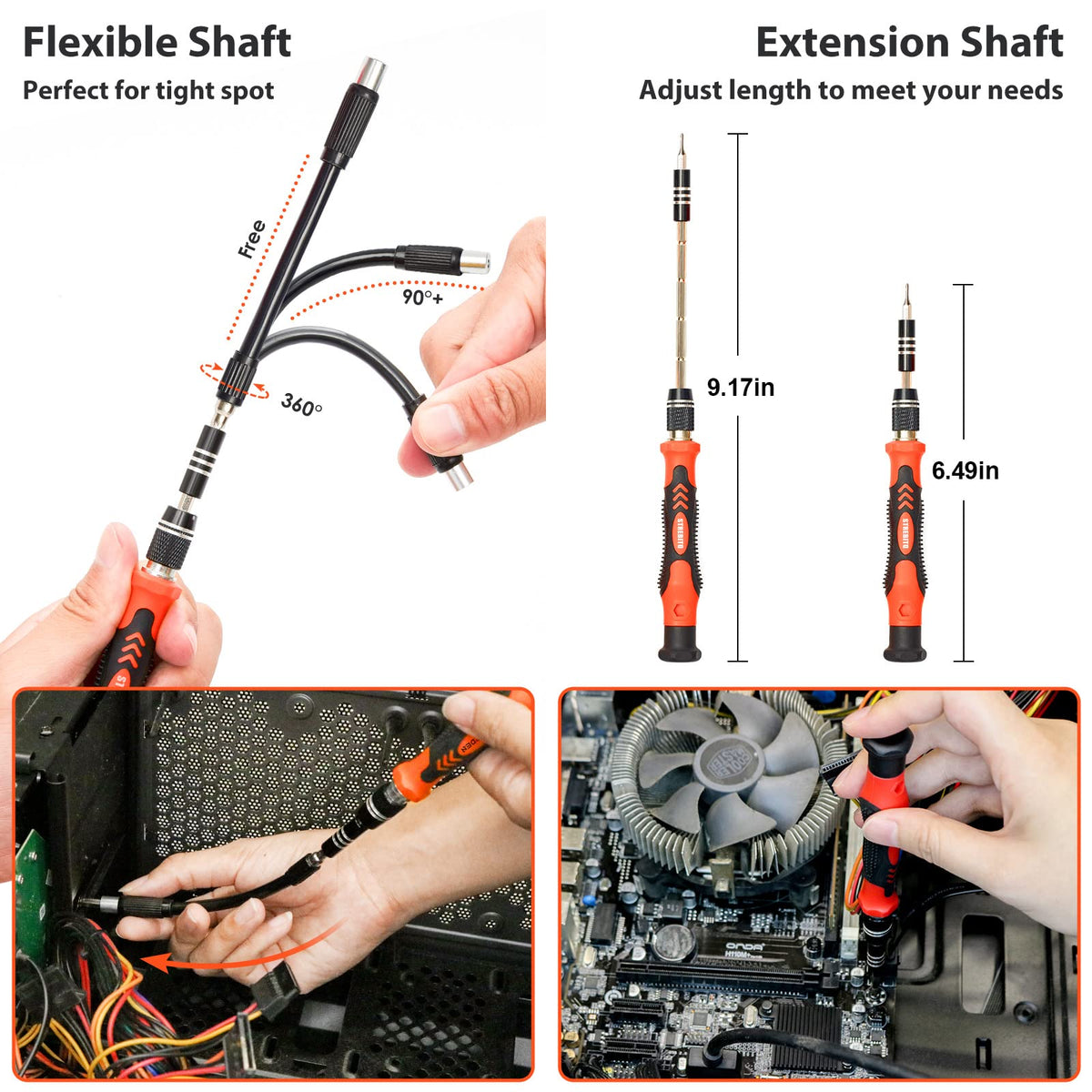 STREBITO Electronics Precision Screwdriver Sets 142-Piece with 120 Bits Magnetic Repair Tool Kit for iPhone, MacBook, Computer, Laptop, PC, Tablet, PS4, Xbox, Nintendo, Game Console