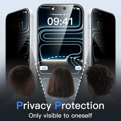 JETech Privacy Screen Protector for iPhone 15 6.1-Inch, Anti-Spy Tempered Glass Film with Easy Installation Tool, 2-Pack