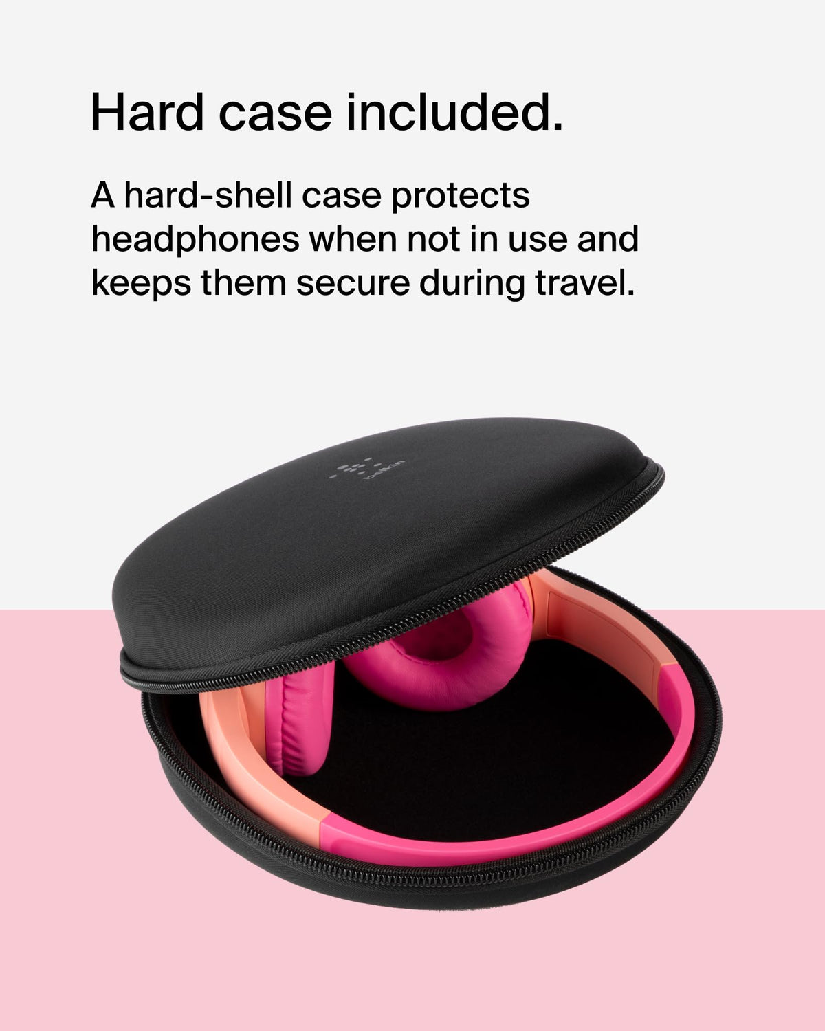 Belkin SoundForm Mini - Wireless Bluetooth Kids Headphones, 30H Battery, 85dB Safe Volume Limit, Built-in Microphone - Toddler On-Ear Earphones for iPhone, iPad - Ideal for School - Blue w/Case