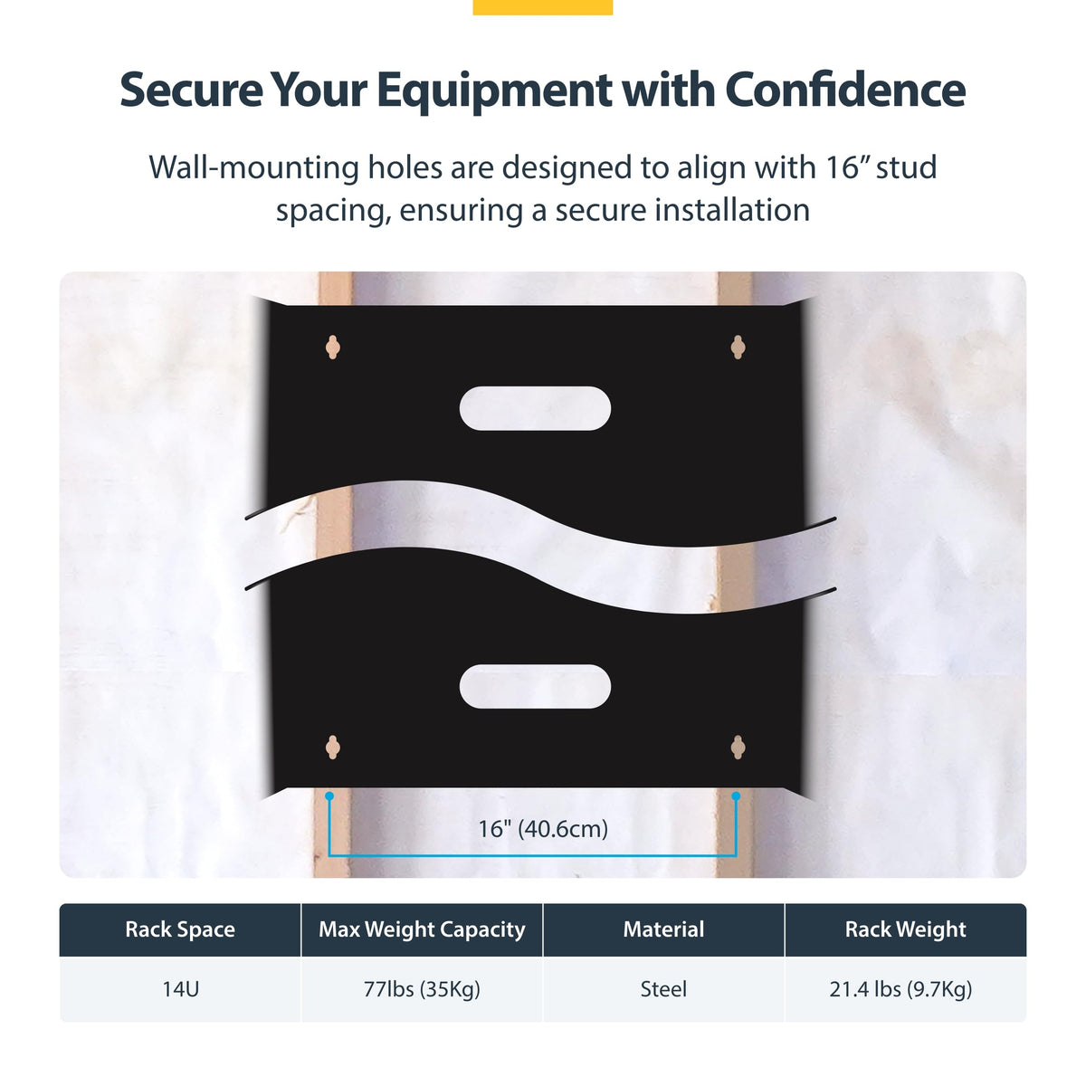 StarTech.com 6U Wall Mount Network Rack - 14 Inch Deep (Low Profile) - 19" Patch Panel Bracket for Shallow Server and IT Equipment, Network Switches - 44lbs/20kg Weight Capacity, Black (WALLMOUNT6)