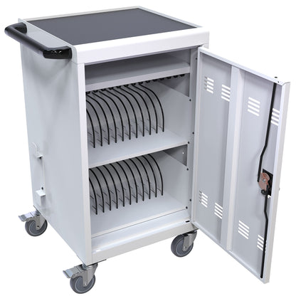 35 Device Mobile Charging Cart, Chromebooks and Laptop Computers, Locking Charging Station with Lock & Key for The Front Back Door, Surge Protection