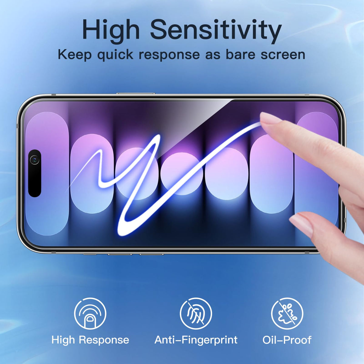 JETech Privacy Screen Protector for iPhone 15 6.1-Inch, Anti-Spy Tempered Glass Film with Easy Installation Tool, 2-Pack