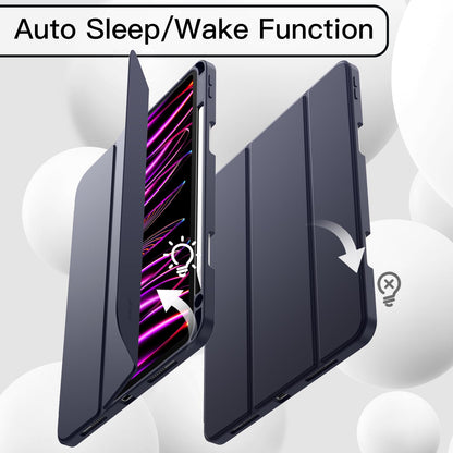 JETech Case for iPad Pro 11 Inch 2022/2021/2020 Model (4th/3rd/2nd Generation), with Pencil Holder, Support 2nd Pencil Charging, Slim Tablet Cover with Soft TPU Back, Auto Wake/Sleep (Black)