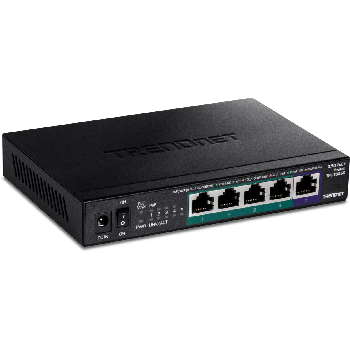 TRENDnet 5 Port Mini Gigabit Switch, TEG-S50g, GREENnet Technology, NDAA + TAA Compliant, Desktop Metal Ethernet Network Switch, 5 x Gigabit Ports, Fanless, Lifetime Protection, Black