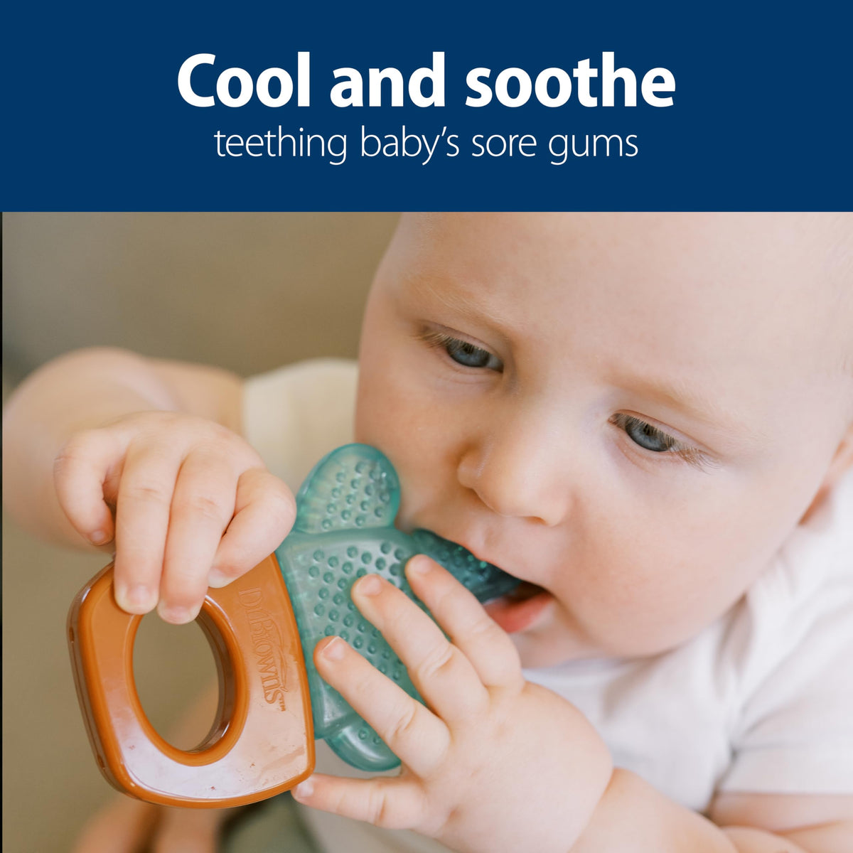 Dr. Brown's AquaCool Water-Filled Teether, Cooling Baby Teether Toy for Sore Gums, Apple Pineapple, BPA-Free, 3m+, 2-Pack