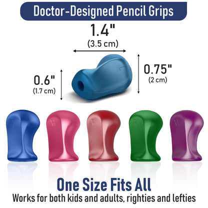 The Pencil Grip Original Pencil Grippers 6 Pcs, Improves Kids Handwriting, Ergonomic Pen Holder for Righties & Lefties, Ideal for Kids, Toddlers, Adults, Writing Tool with Finger Cushion