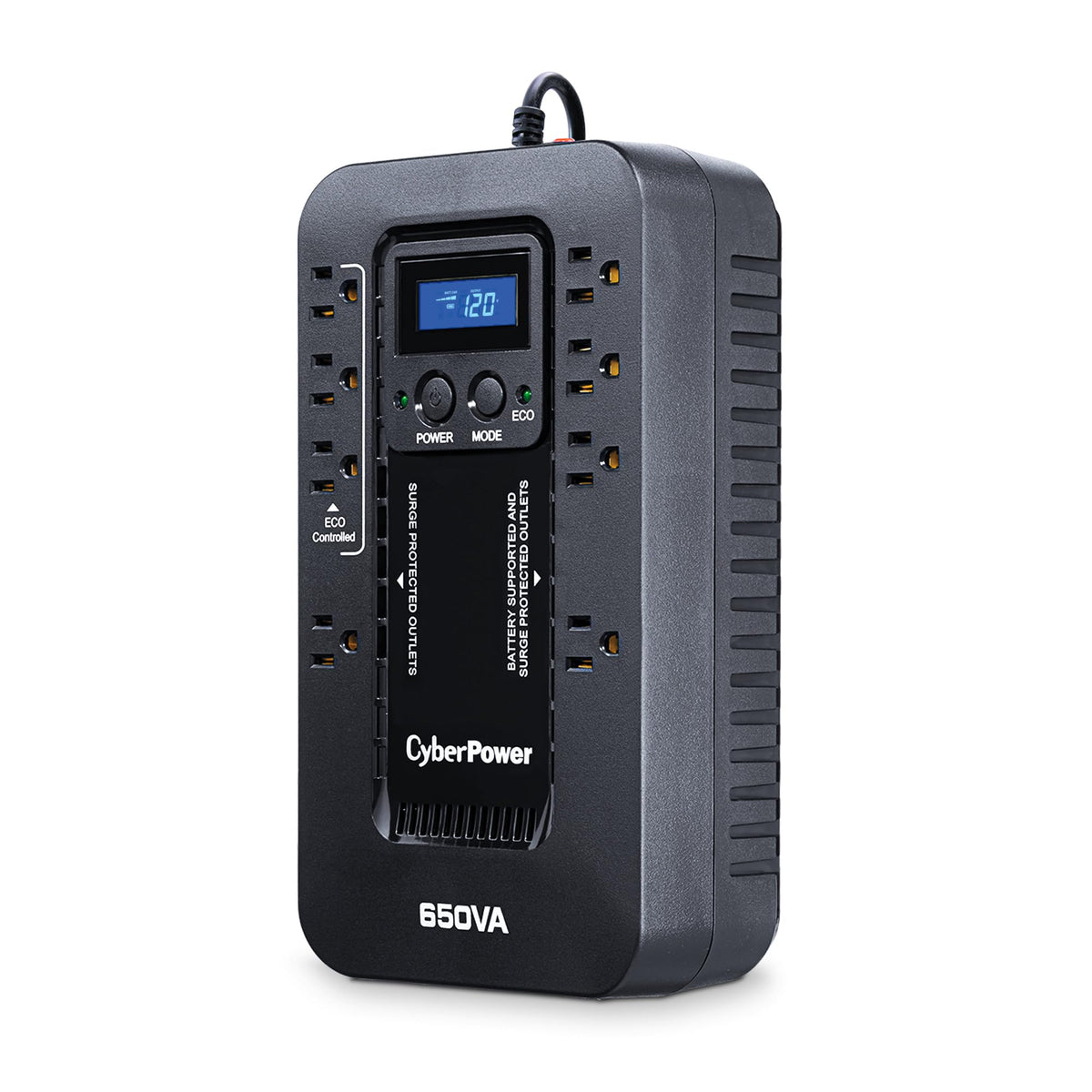 CyberPower EC850LCD Ecologic UPS Battery Backup and Surge Protector, 850VA/510W, 12 Outlets, ECO Mode, Compact, UL Certified