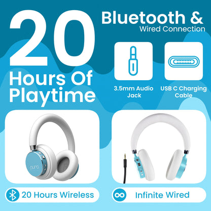 Puro Sound Labs Kids Wireless Headphones – Volume-Limiting 85dB, Built-in Mic, Studio-Grade Sound, 20-Hour Battery Life, Comfortable & Easy to Connect Kids Bluetooth Headphones – BT2200 Plus, Purple