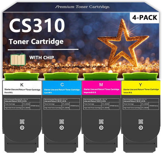 70C1HK0 70C1HC0 70C1HM0 70C1HY0 Toner Cartridges Compatible for Lexmark CS310 CS410 CS510 Printers, 1 Set