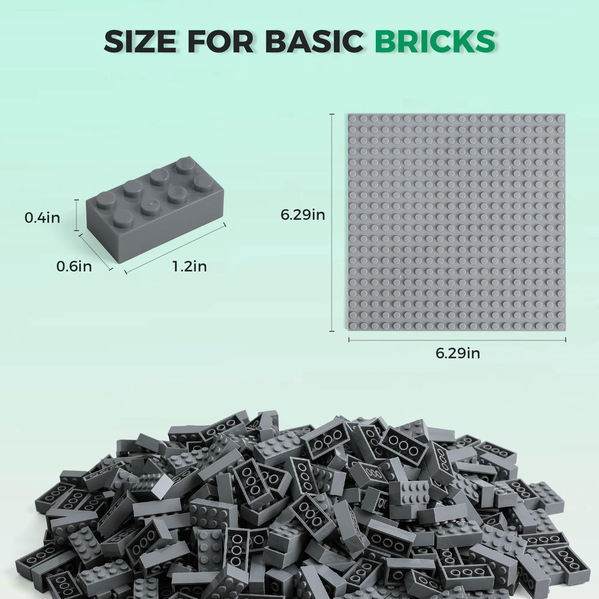 HUIZDQ 1500 Pieces Building Bricks, Classic Bulk Small Blocks, Classic Bricks Set Basic Building Blocks Compatible with All Major Brands