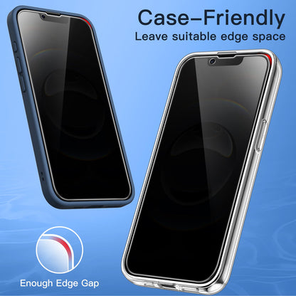 JETech Privacy Screen Protector for iPhone 15 6.1-Inch, Anti-Spy Tempered Glass Film with Easy Installation Tool, 2-Pack