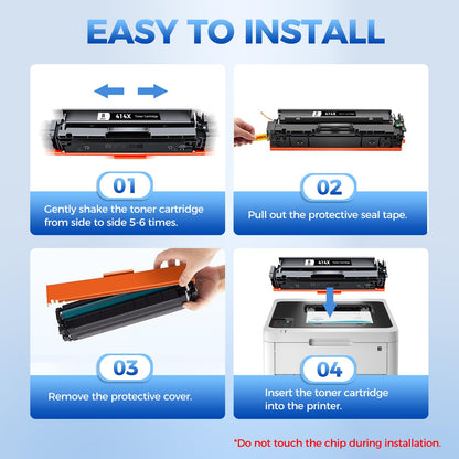 414A Toner Cartridges 4 Pack Compatible for HP 414A W2020A 414X W2020X Toner Compatible for HP Color Laser Jet Pro M454 M454dn M454dw MFP M479 M479w M479dn M479fdw Enterprise M455dn MFP M480f Printers