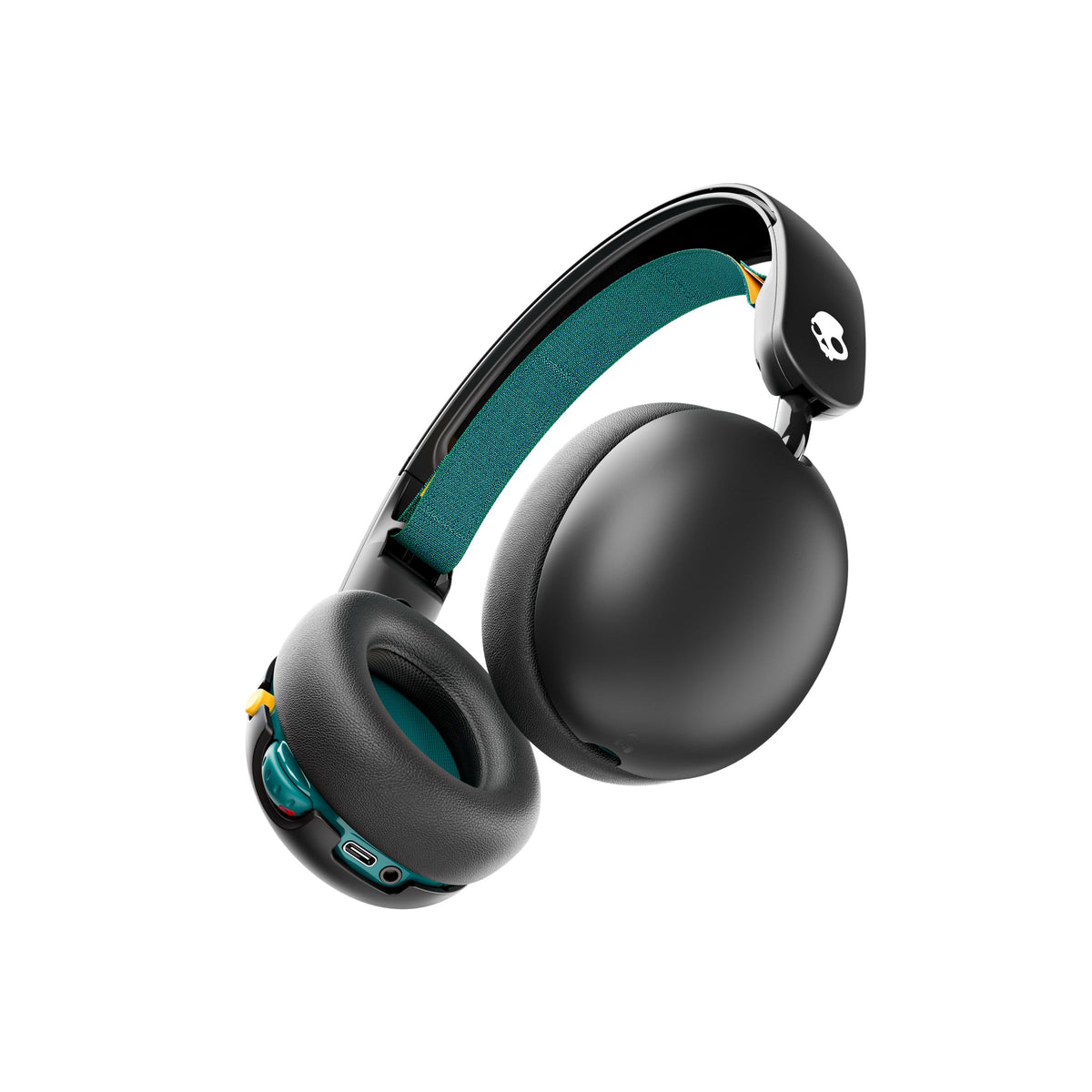 Skullcandy Grom Wireless Headphones, Volume-Limiting Audio, Comfortable Over-Ear Fit, Designed for Kids 6+, Up to 45 Hours Battery, Backup 3.5mm AUX Cable Included with Built-in Microphone - Black