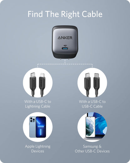 Anker Nano USB C Charger,65W GaN II PPS Fast Compact Foldable Charger for MacBook Pro, Galaxy, Dell, iPhone 17/16, iPad Pro, and More