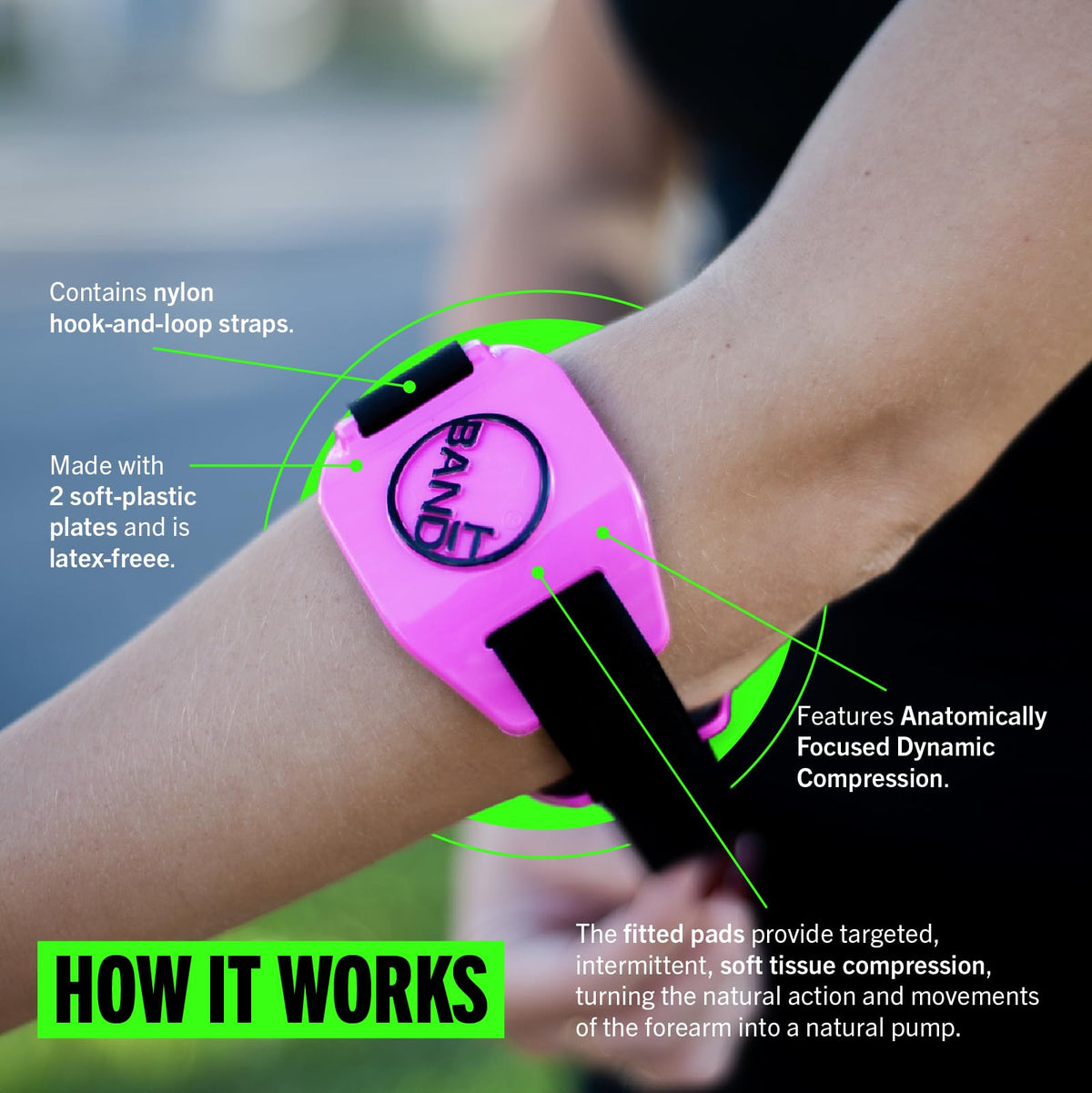 BandIT ® Therapeutic Arm Band for Elbow & Forearm Pain Relief, Anatomically Focused Dynamic Compression Band for Carpal Tunnel, Tendonitis, Tennis Elbow, Golfers Elbow, Sprains, & Arthritis, White
