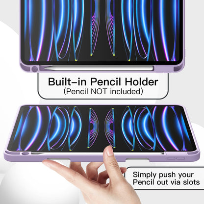 JETech Case for iPad Pro 11 Inch 2022/2021/2020 Model (4th/3rd/2nd Generation), with Pencil Holder, Support 2nd Pencil Charging, Slim Tablet Cover with Soft TPU Back, Auto Wake/Sleep (Black)