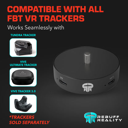 Rebuff Reality Trackstraps for Vive Tracker - Adjustable VR Full Body Tracking Straps, VR Chat Motion Capture, Compatible with Vive Tracker 3.0 2.0 Ultimate, Tundra, (Tracker Sold Separately) Black