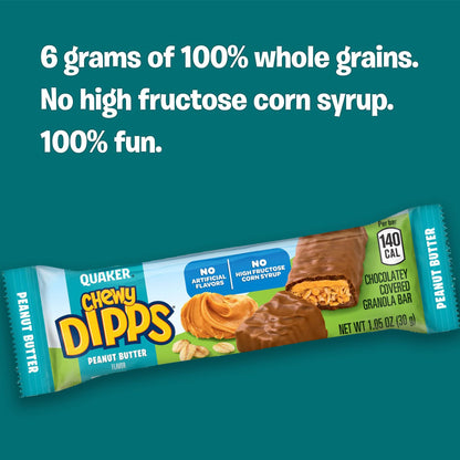 Quaker Chewy Granola Bars, Chewy & Dipps Variety Pack, 58 Count