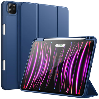 JETech Case for iPad Pro 11 Inch 2022/2021/2020 Model (4th/3rd/2nd Generation), with Pencil Holder, Support 2nd Pencil Charging, Slim Tablet Cover with Soft TPU Back, Auto Wake/Sleep (Black)