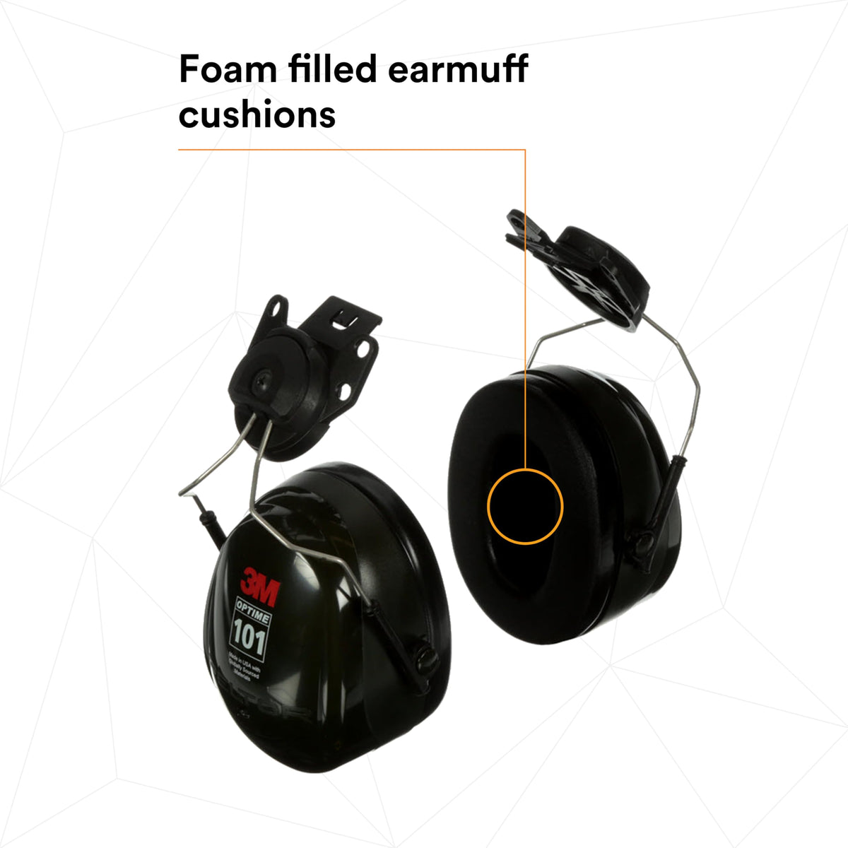 3M PELTOR Hearing Protection Optime 101 Earmuffs, Over the Head, H7A, 25 dB NRR, Adjustable Earcups, E-A-Rfit Compatible, Stainless Steel, Pack of 1, Black/Red