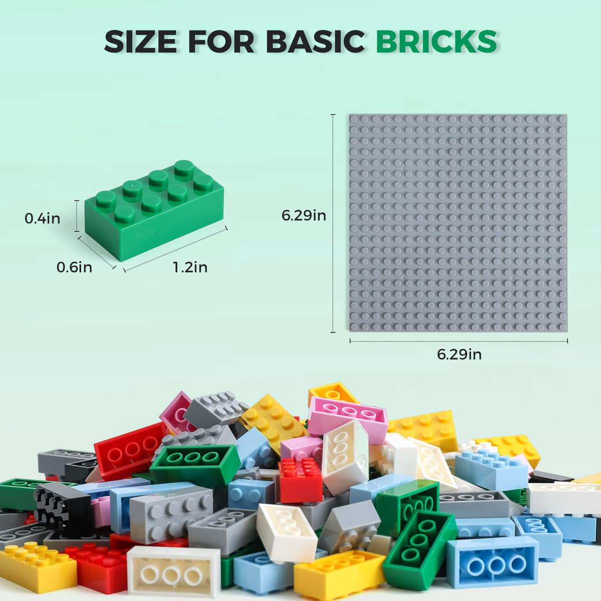HUIZDQ 1500 Pieces Building Bricks, Classic Bulk Small Blocks, Classic Bricks Set Basic Building Blocks Compatible with All Major Brands