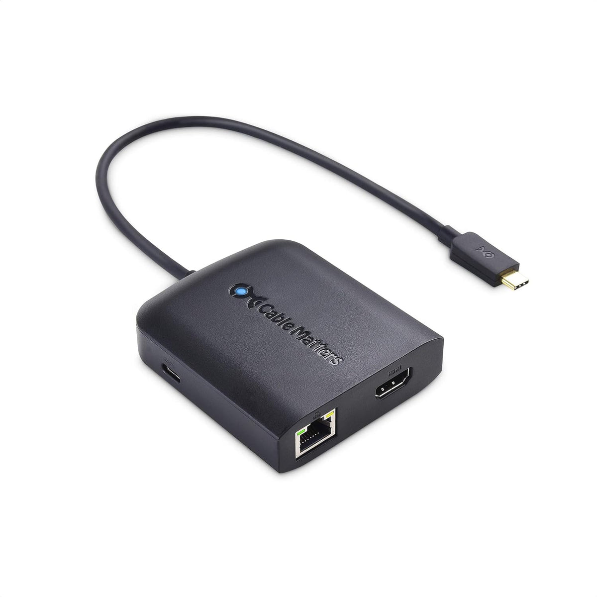 Cable Matters USB C Hub with HDMI 4K@60Hz, 100W Charging, Gigabit Ethernet, and 3X USB in Black - USBC and Thunderbolt 4 / USB4 / Thunderbolt 3 Port Compatible with Surface Pro, MacBook Pro, Dell XPS