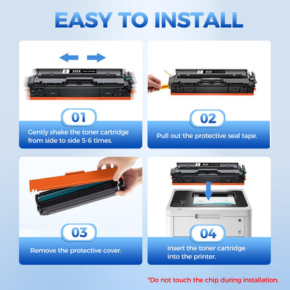 202A Toner Cartridges 4 Pack Compatible for HP 202A CF500A 202X CF500X Toner Compatible for HP Color Laser Jet Pro MFP M281fdw M281cdw M281fdn M280nw M281 M254dw M254dn M254nw CF501A CF502A CF503A