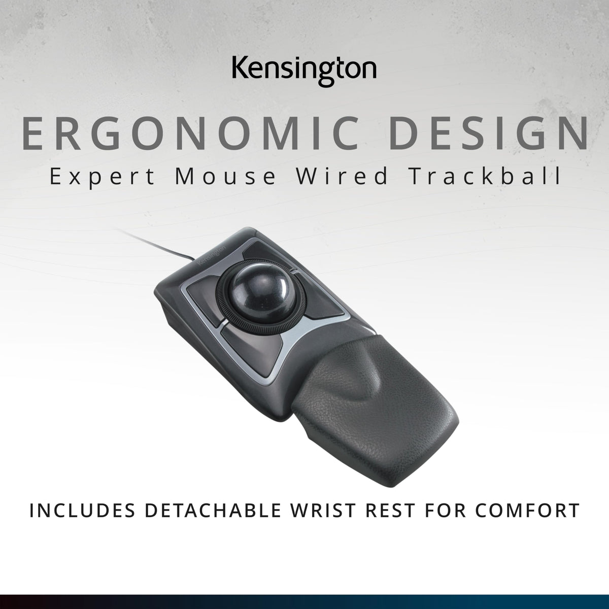 Kensington Expert Trackball Mouse (K64325), Black Silver, 5"W x 5-3/4"D x 2-1/2"H